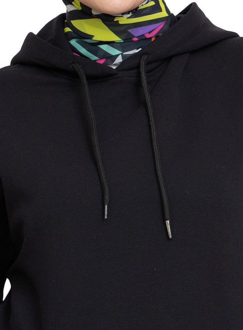 Black Over Size Hoodie - Khotwh